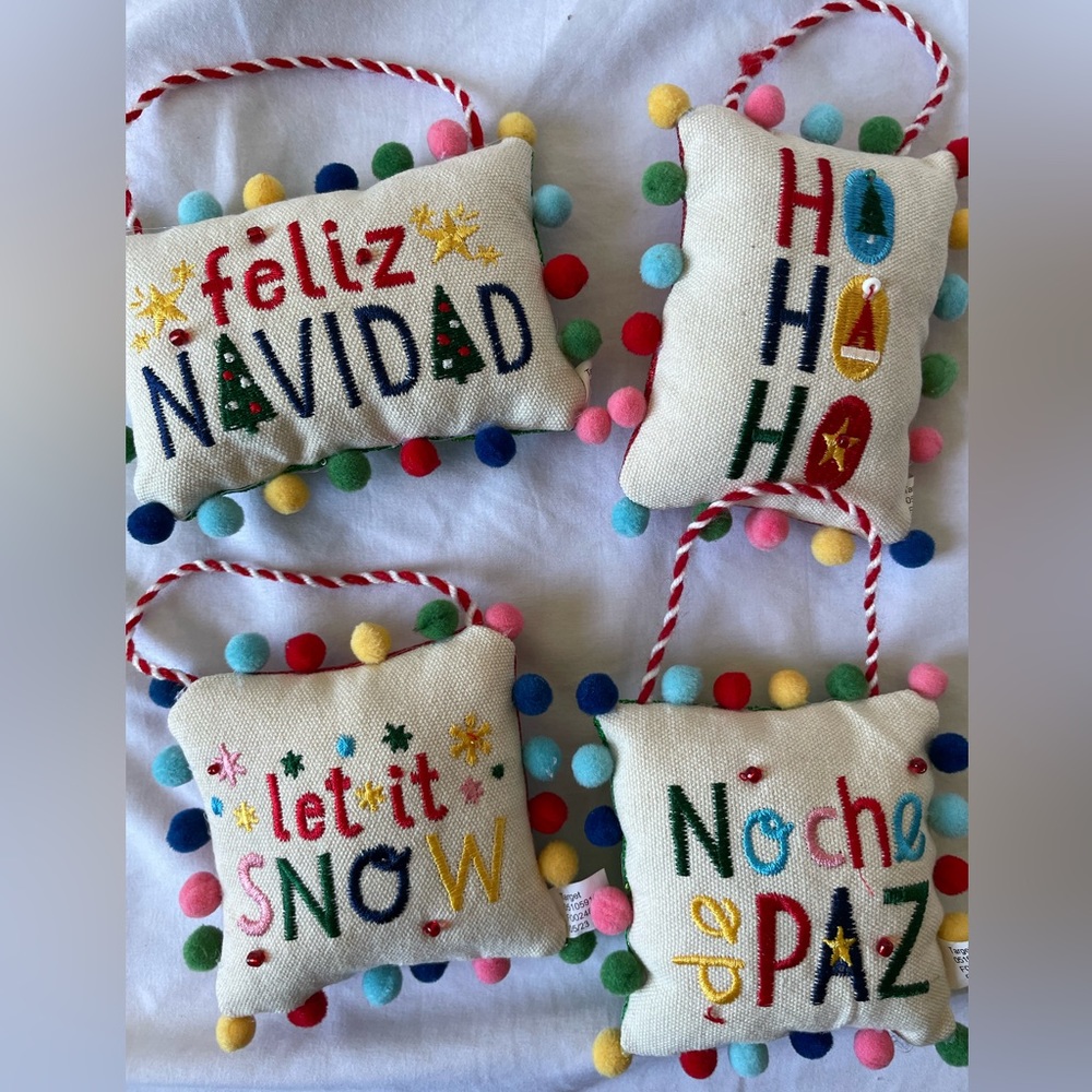 Cushion sign plush christmas ornament set